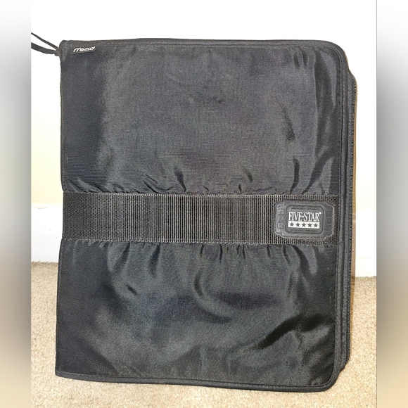 Five Star Other - Mead Five Star Trapper Keeper Black 3 Ring Binder Zipper School Student VTG 1991